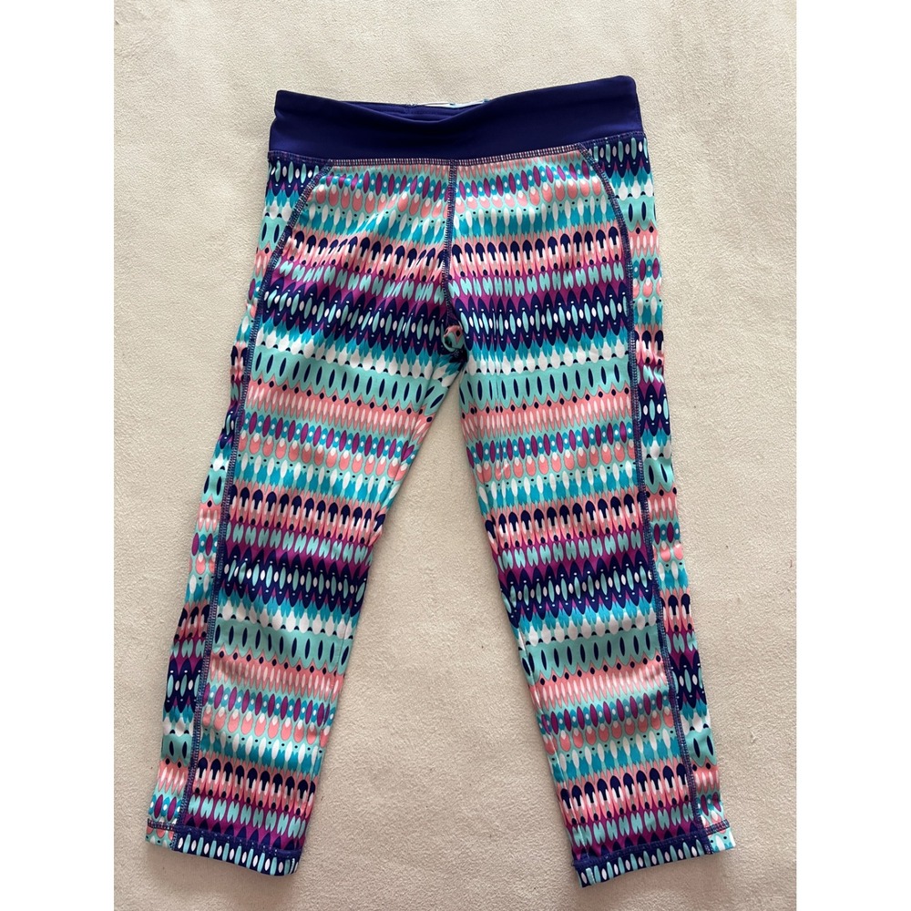 Gymgo Girls Activewear Leggings Multicolor Geometric Athletic Pants Size L 10-12